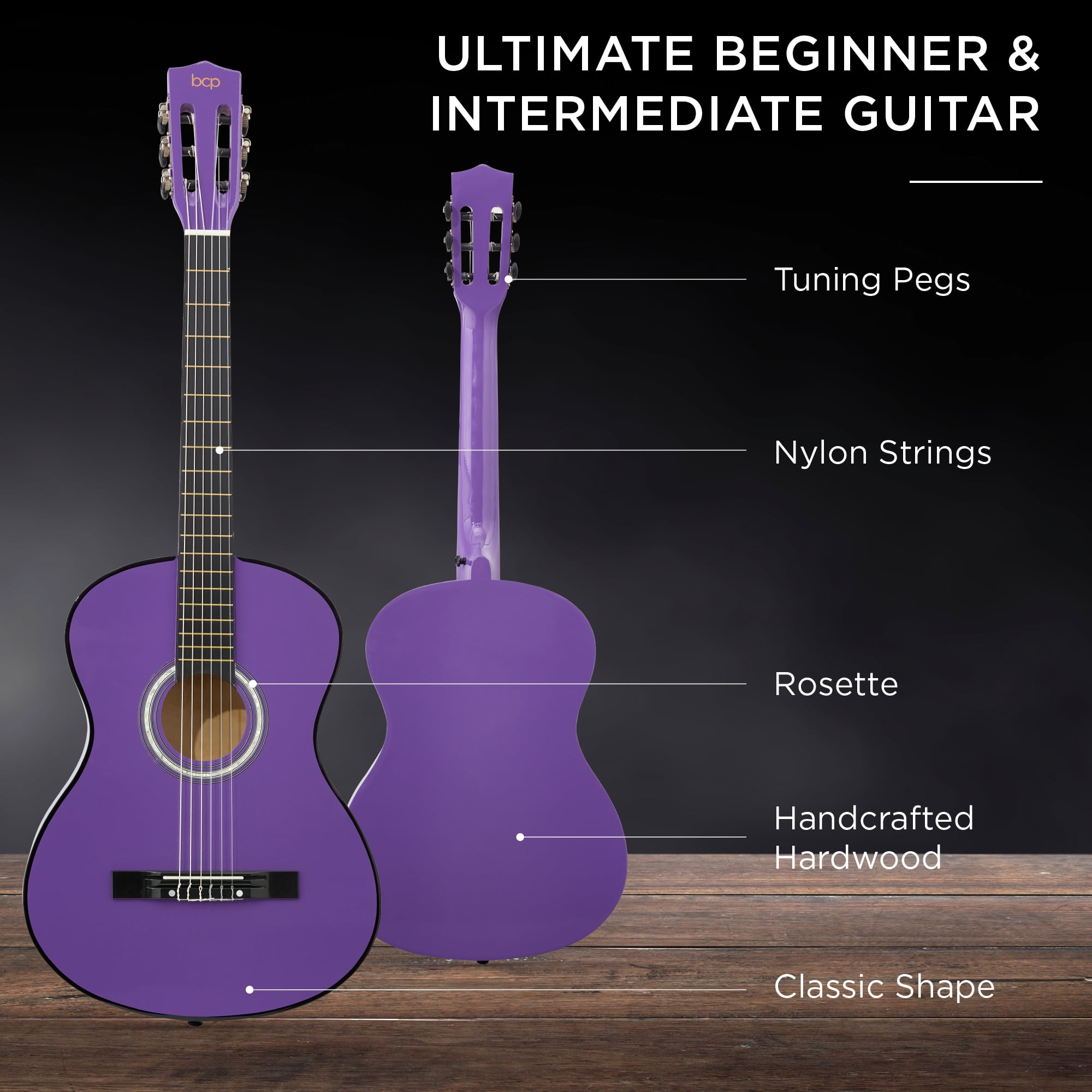 Best Choice Products 38in Beginner Acoustic Guitar Starter Kit w/ Gig Bag, Strap, Extra Strings - Purple
