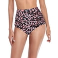 thumbnail image 3 of RELLECIGA Women's High Waisted Ruched Bikini Bottom, 3 of 7
