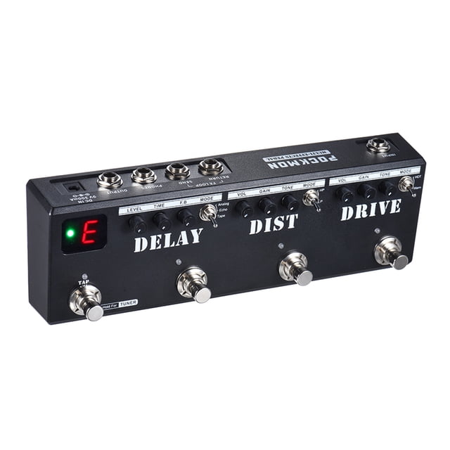 POCKMON Multi-Effects Pedal Strip with Tuner Delay Distortion Overdrive FX Loop Tap Tempo Guitar Effect Pedal