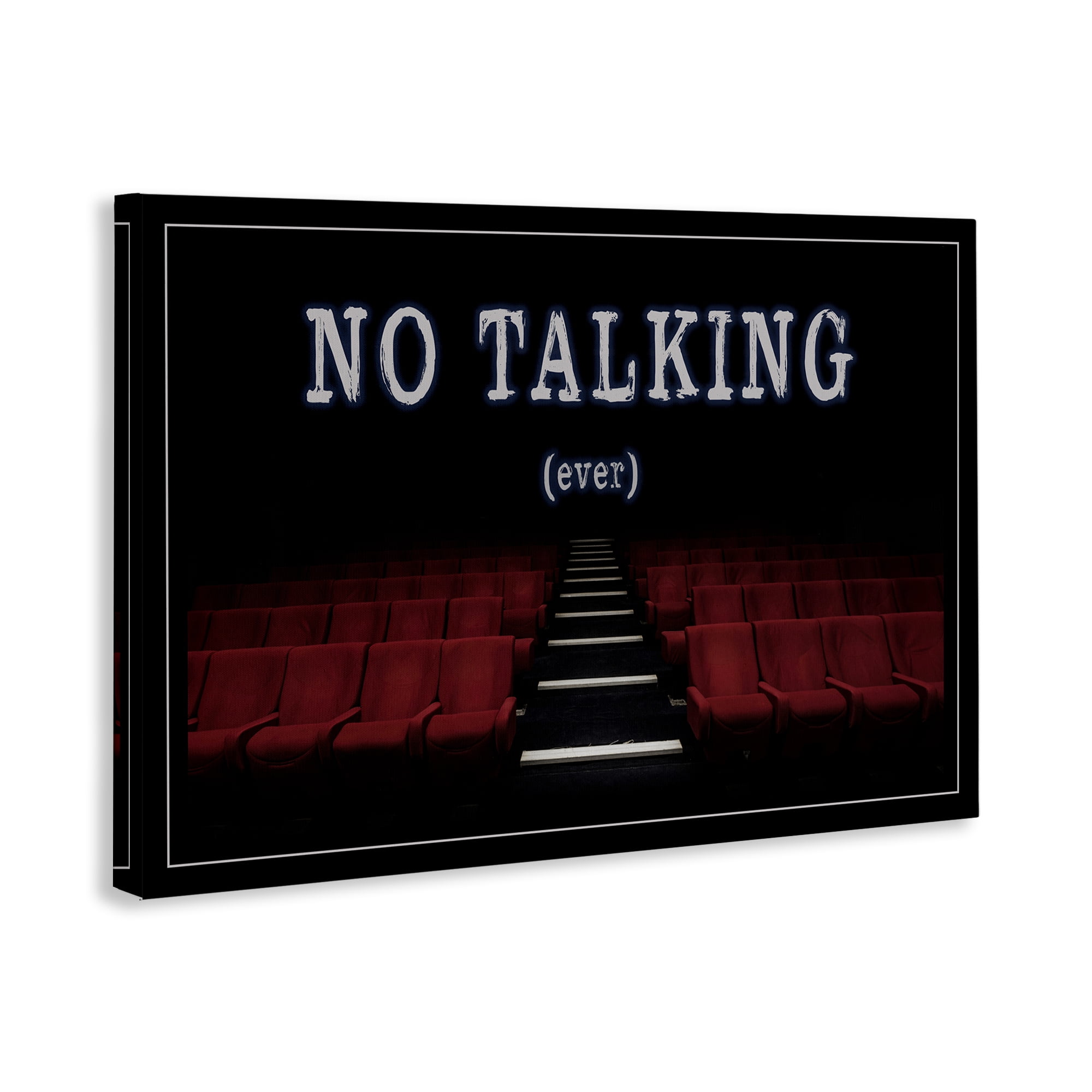Stupell Industries No Talking Move Theater Entertainment Painting Wrapped Canvas Art Print Wall Art, 36 x 24