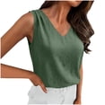 thumbnail image 1 of Top sin Mangas con Cuello en V Clásico de las Mujeres en Punto Suave Y Transpirable con Ajuste a Medida para Capas Versátiles, Tela con Textura Beige para Uso Casual Y de Oficina, 1 of 6