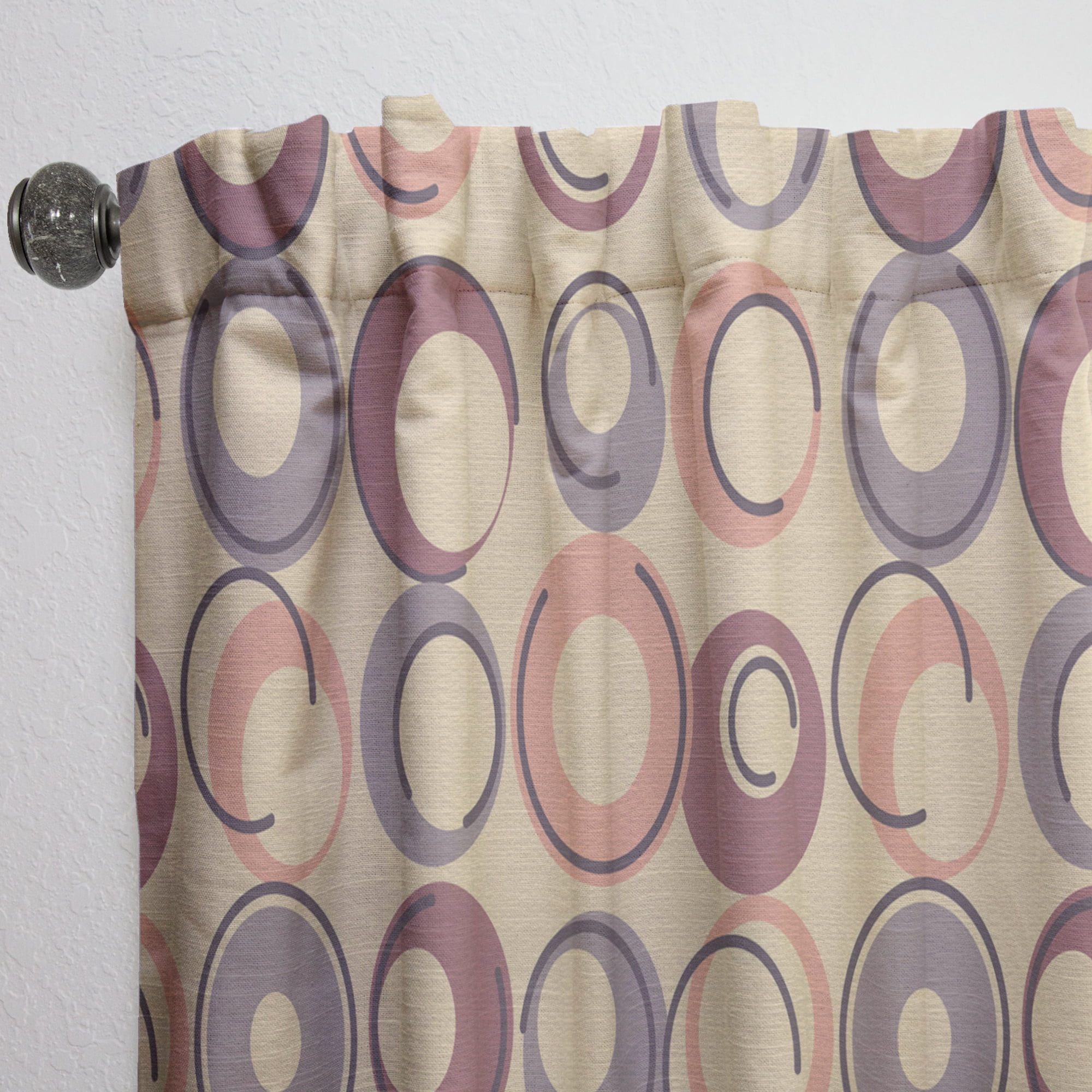 Designart 'Geometric Retro Pattern' Mid-Century Modern Curtain Panel