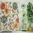 thumbnail image 2 of Shower Curtain, Abstract Bohemian Flowers Waterproof Shower Curtain Set with Hooks for Bathroom Showers,Stalls and Bathtubs,72x72In Paisley Floral Art, 2 of 9