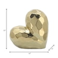 thumbnail image 5 of Decorative Ceramic Heart Sculpture for Home Decor - Ornament for Bathroom, Office, and Living Room Decor - Modern Figurine Accent for Bedroom, Shelf Display, and Coffee Table - 11", Gold & Metallic, 5 of 15