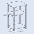 thumbnail image 2 of LEDREM Small End Table with 3-Tier Storage, Industrial Tall Nightstand for Living Room, Bedroom, Office, Chestnut Brown and Classic Black, 2 of 5