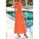 thumbnail image 2 of Vestido PRETTYGARDEN 2025 Verano Maxi Naranja con Ojales Talle S, 2 of 8