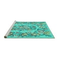 thumbnail image 2 of Ahgly Company Machine Washable Indoor Square Medallion Turquoise Blue French Area Rugs, 8' Square, 2 of 4