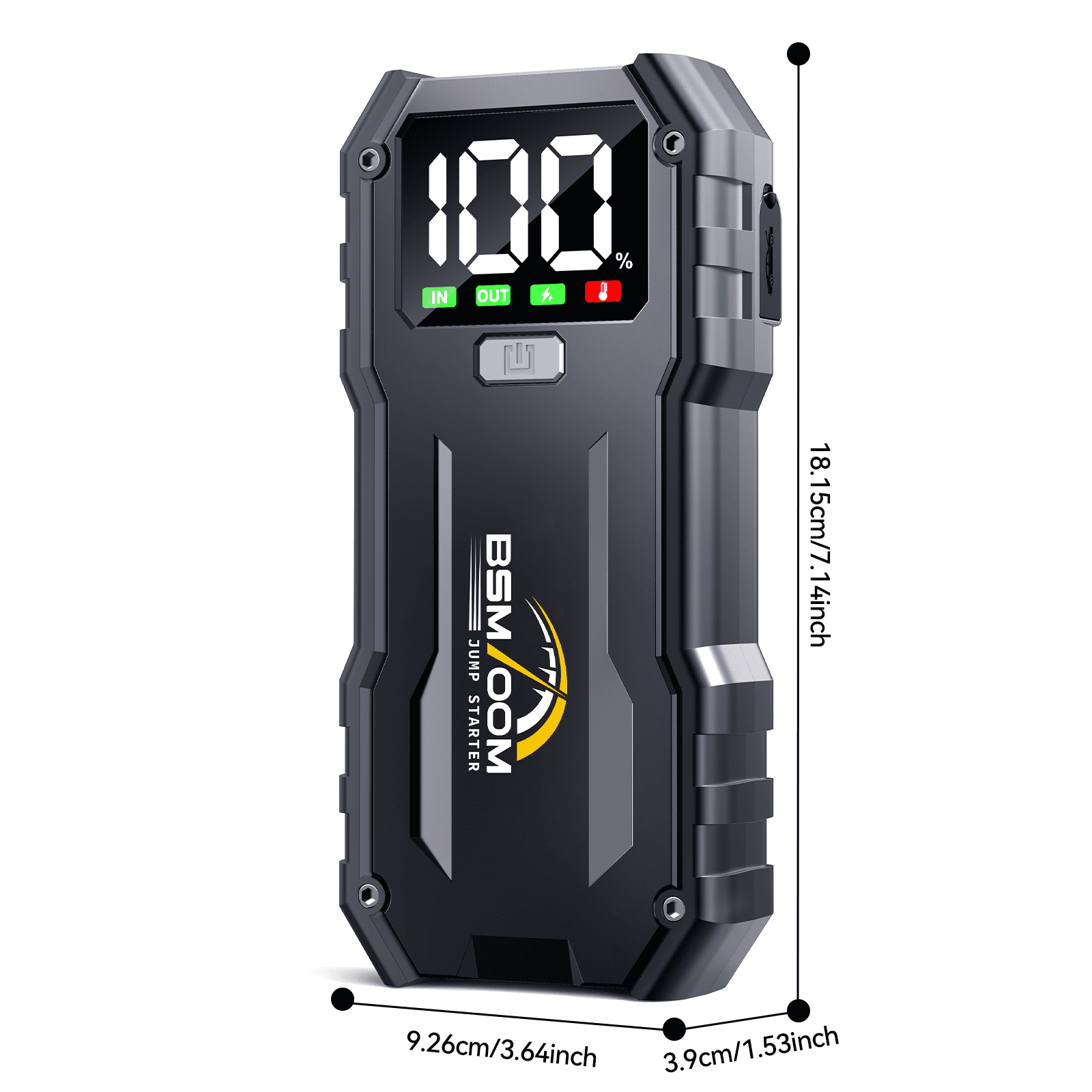 BSMOOM 7000A Car Jump Starter, 26800mAh Car Jump Starter Battery Pack for up to All Gas/10.0L Diesel Engines, 12V Portable Jump Box with LED Display, LED Light, Power Bank with Type-C Port