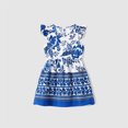 thumbnail image 5 of PatPat Family Matching Allover Floral Print V Neck Flutter-sleeve Dresses and Short-sleeve Striped T-shirts Sets, 5 of 10