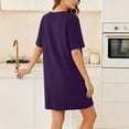 thumbnail image 6 of QUNYINEY Casual Women's Dresses Summer Midi Short Sleeve A Line T-Shirt Dress Loose Fit with Pockets Crew Neck Solid Dresses, 6 of 6