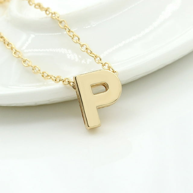 Collar para mujer, joyería para mujer, joyería de moda para mujer, regalo para mujer, 26 letras en inglés, cadena con nombre, colgante, collares, joyería para mujer