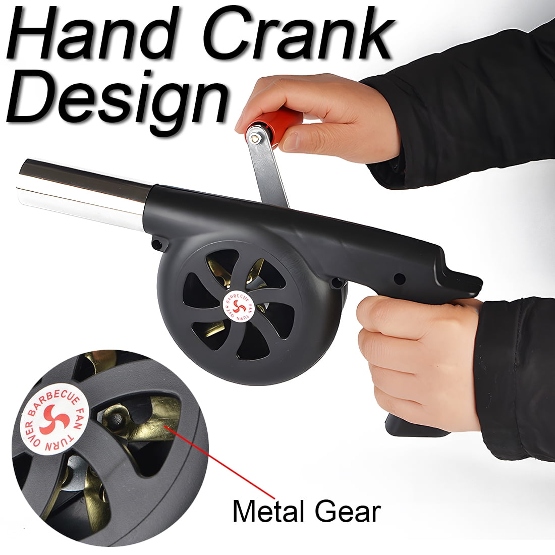 Hand Crank Blowers BBQ Manual Fan Air Blower Outdoor Cooking Barbecue Fire Bellows for Picnic Camping Stove Accessories