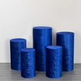 thumbnail image 2 of Efavormart Set of 5 Royal Blue Crushed Velvet Cylinder Plinth Display Box Stand Covers, Premium Pedestal Pillar Prop Covers, 2 of 5
