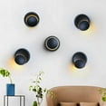 thumbnail image 4 of Aplique de pared interior negro cálido, luz LED de pared de 5 W, moderno y creativo aplique de pared de hierro 2 en 1/lámpara LED, 4 of 4