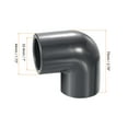 thumbnail image 2 of Uxcell 1" SCH80 UPVC Pipe Fitting Elbow 90 Degree Adapter Connector, 2 of 6