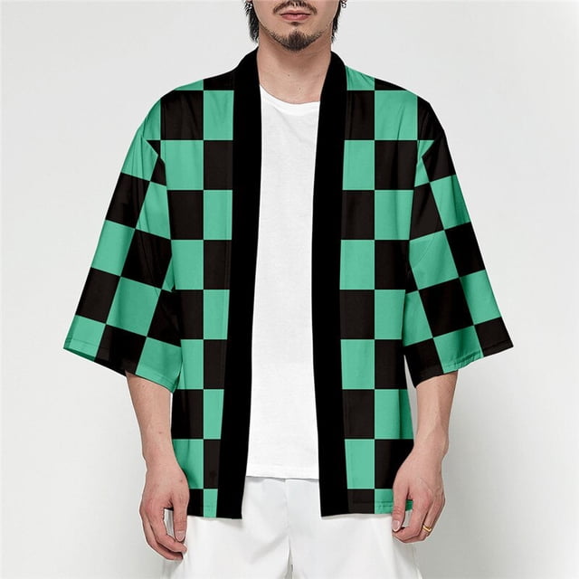 Porque regalo Demon Slayer Cloak Tanjiro Shinob Kyoujurou Zenitsu disfraz Halloween adulto chico porque chaquetas Kimetsu No Yaiba Kimono170-190cm Gao Jinjia LED