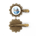 thumbnail image 1 of Viaje de avión Unidos Mount Tocado de pieza de pelo de horquilla de flor de metal vintage, 1 of 3