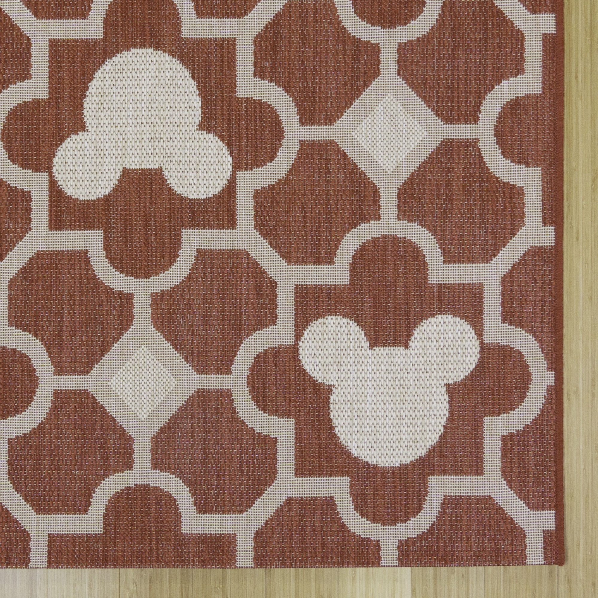 Disney Outdoor Mickey Trellis Modern/ Contemporary Geometric Red Area Rug, 8x10