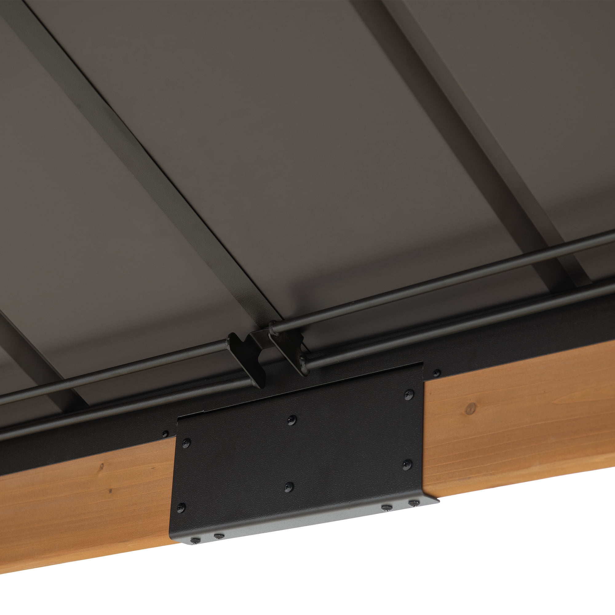 HOMETRENDS 11' x 11' Hardtop Cedar Square Gazebo, Black