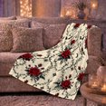 thumbnail image 6 of Deep Red Vintage Floral, Bats, and Skulls Warm Flannel Blanket with Friendship Quote for Living Room and Reading Nook, Friendship Gift for Art Lovers, Artistic Home Decor, 6 of 9
