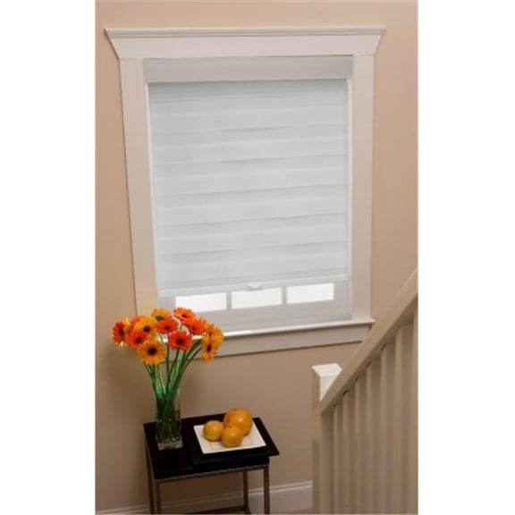 Cordless Celestial Sheer Double Layered Shade, White - 23 x 72 in.