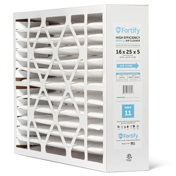 Fortify 16x25x5 MERV 11 Replacement for Lennox X6670, HCF16-11 HVAC Furnace Filter. (Quantity 1) Actual Size: 15.75 x 24.75 x 4.38