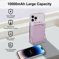 thumbnail image 2 of Magnetic Power Bank, 10000mAh Wireless Portable Charger with LED Display, Built-in Cables, Magsafe Charger with Foldable Stand, 22.5W PD Fast Charging for iPhone/Android, Purple, 2 of 6