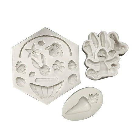 

Easter Bunny Radish Fondant Cake Decorative Baking Chocolate Shape Silicone Mold Cake Mould