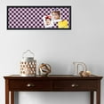 thumbnail image 3 of PinPix ArtToFrames 34x10 Custom Cork Bulletin Board Argyle Dark Purple   Poster Board Has a Fabric Style Canvas Finish, Framed in Satin Black (PinPix-632), 3 of 6
