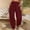 Wine, variant on jjayotai Women's Wide Leg Trousers Women's Solid Cotton And Linen Drawstring Loose Casual Wide Leg Pants