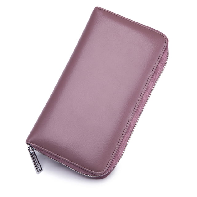 Laklulu Bolso de cuero para tarjetas de órgano, billetera larga, bolso para tarjetas de gran capacidad