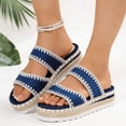 thumbnail image 2 of Rokment Stitching Espadrilles Platform Beach Sandals for Women Fashion Casual Height Increasing Flatform Comfortable Walking Chunky Flat Dress Slip on Slides Summer Vacation Blue Size 7.5, 2 of 5