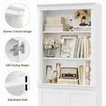 thumbnail image 7 of Homfa 71"H Bookcase with Doors, 5 Tier Storage Bookshelf with Adjustable Shelf for Study Home Office, White, 7 of 7
