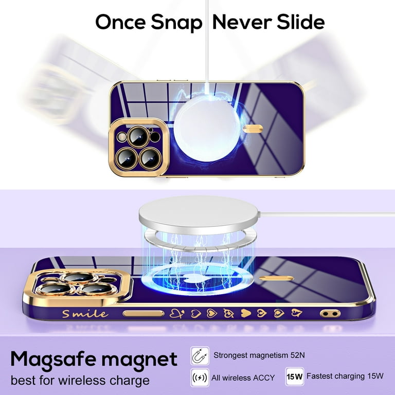 Custodia Magnetica Con Cuore Per IPhone 11 Pro Max - Compatibile MagSafe, Protezione Completa Fotocamera, Morbida TPU, Blu Galvanizzato - 2