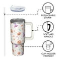 thumbnail image 3 of Halloween 30oz Insulated Tumbler with Handle and Straw Lid – Pumpkin Gift Travel Coffee Mug – Spooky Design, 3 of 5