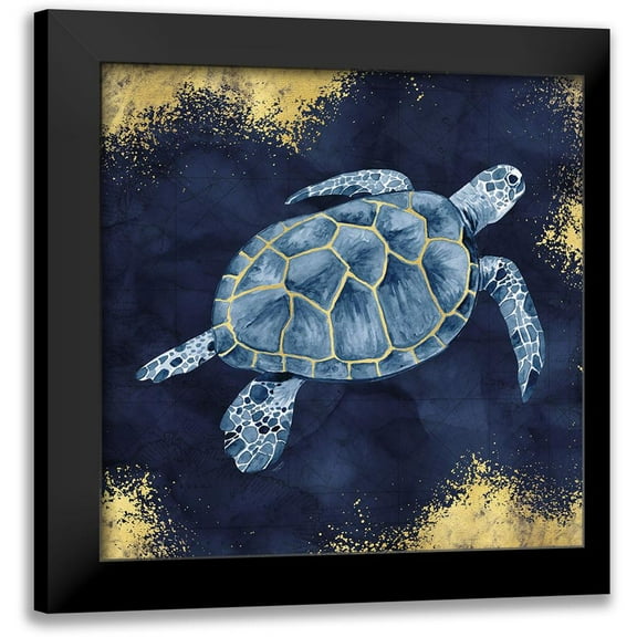 Reed, Tara 12x12 Black Modern Framed Museum Art Print Titled - Deep Blue Sea VII Navy Gold