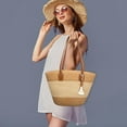thumbnail image 7 of Straw Beach Tote Bag for Women, Large Woven Purse with Zipper for Summer Travel, Beach Vacation Shoulder Bag, 7 of 7