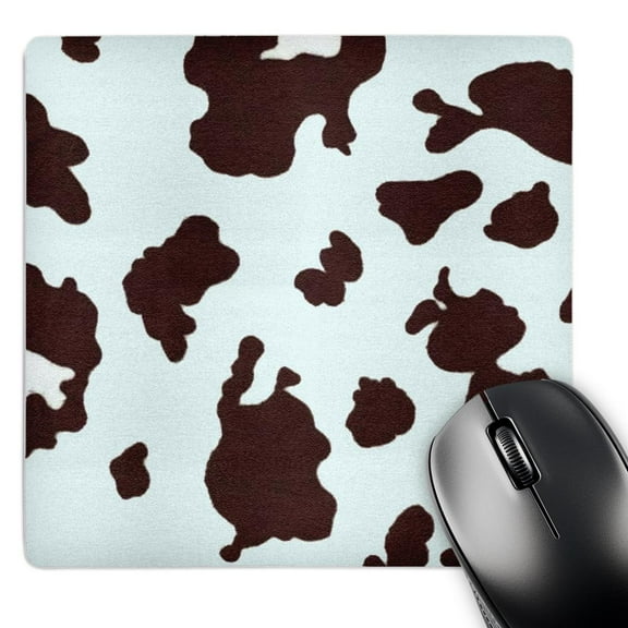 3dRose, Brown n Blue Cow Print, MousePad