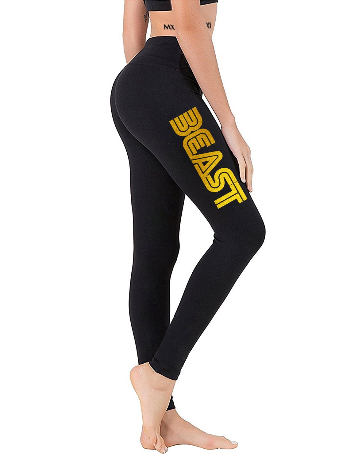 Black And Gold Gym Leggings