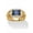 18k Gold-Plated Sterling Silver, variant on Men's Created Ceylon Blue and White Sapphire Ring 3.31 TCW in 18k Gold-Plated or Platinum-Plated Sterling Silver