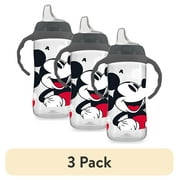 (3 pack) NUK Disney Learner Cup, Mickey Mouse, 10 oz, Soft Spout Sippy Cup, 6+ Months, Unisex