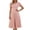 Pink, variant on Womens Casual Midi Dresses Dot Print Short Sleeve Round Neck Flowy Beach Pink L