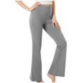 thumbnail image 1 of Flared Yoga Pants with Pockets for Women Slim Leg High Waist Solid Color Bell Bottom Workout Pants, 1 of 7