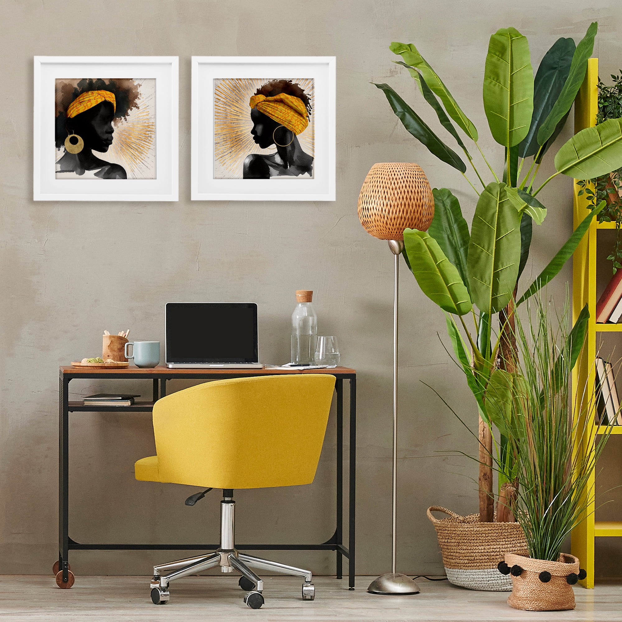 Stupell Industries Radiant Portraits Of Women 2 Piece White Framed Print Under Glass Set, design by CAD Designs