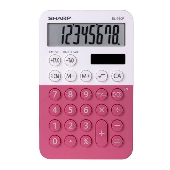 SHARP Handheld Calculator Pink EL760RPK, XL 8-Digit Display