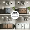 thumbnail image 4 of 30 In. W X 22 D Dark Grey Vanity For Bathroom With White Quartz Surface, Faucet Included And 28 Mirror - Long-lasting To Scratches, Stains 30" 22" Top, & 28" Scratches, 4 of 7