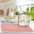 thumbnail image 5 of Red & White Checked Dish Drying Mat, Absorbent Microfiber Pad Protector For Kitchen Counter Top Mat Dish Drainboard 18x24in, 5 of 7