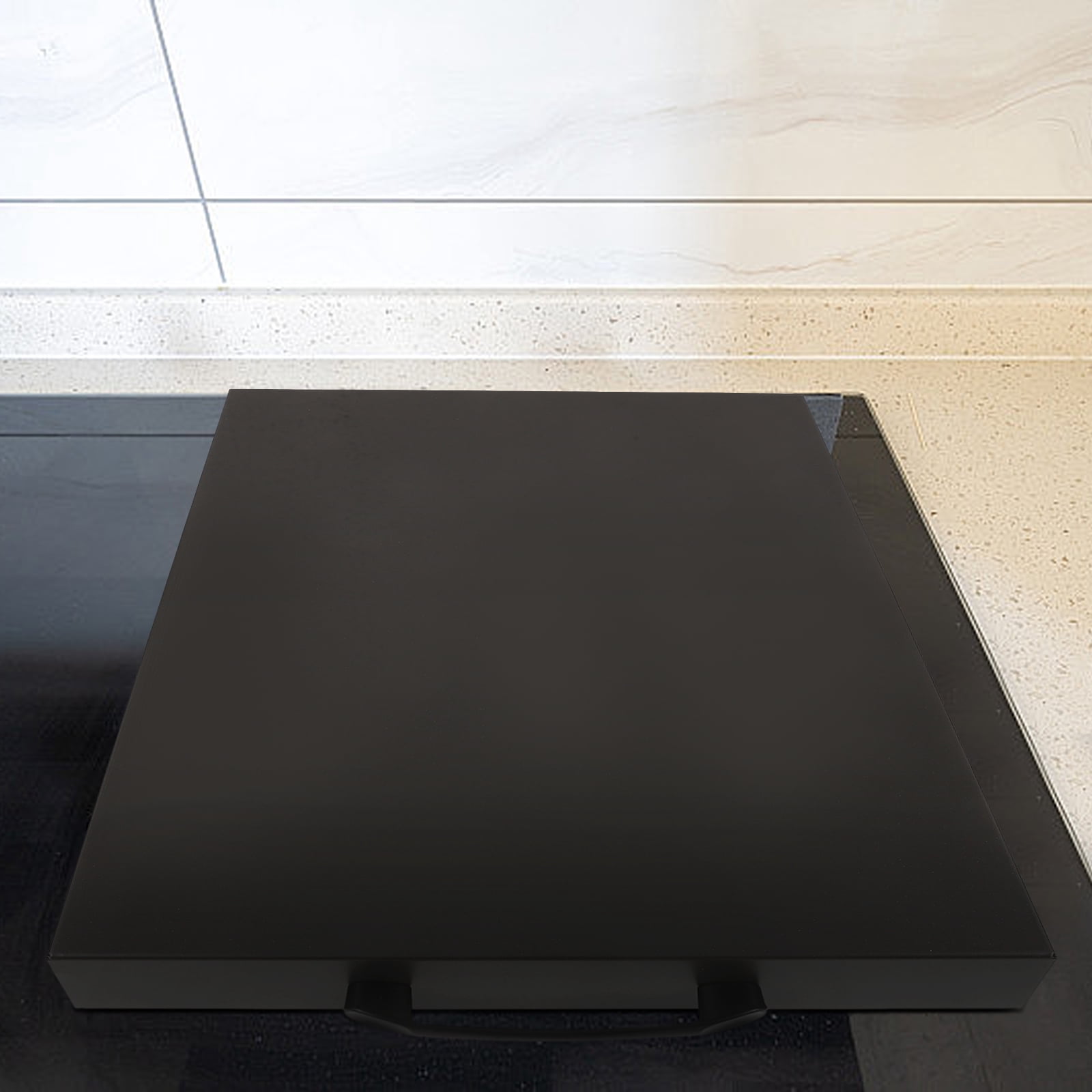 Black Alloy Stove Top Cover for Home Use Supports Heavier Kitchenware and Bakeware 7.5 Inch