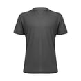 thumbnail image 4 of Men's casual solid color V-neck gentleman's business short-sleeved fitness T-shirt Dark Gray 2X, 4 of 5