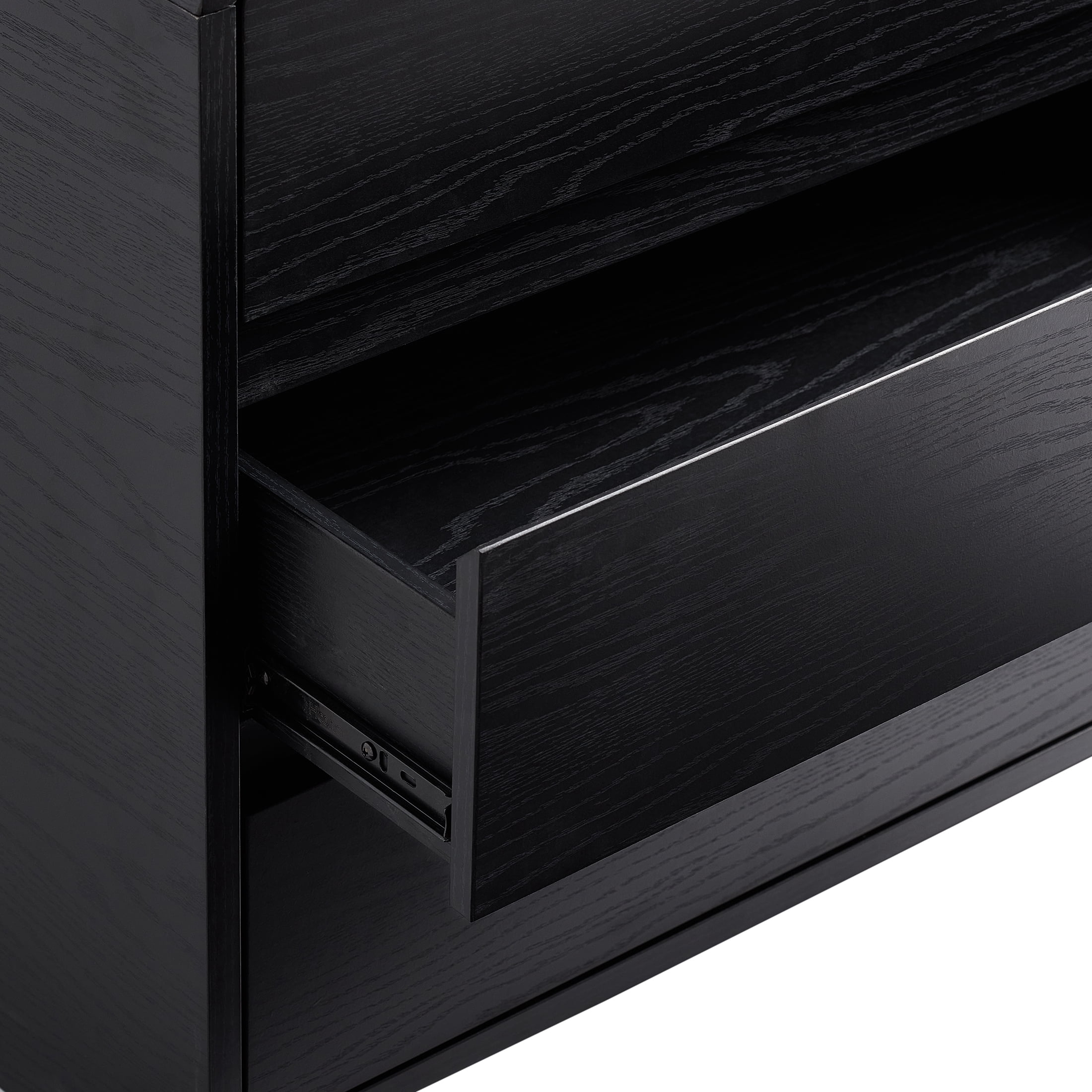 (2 pack) Better Homes & Gardens Juliet 3 Drawer Nightstand with USB, Black Finish